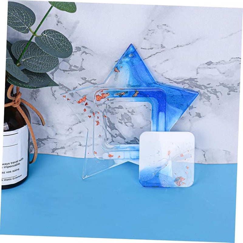 Star Shape Epoxy Photo Frame Mold 2pcs Flexible Craft Casting Molds For Custom Decorations - Image 2